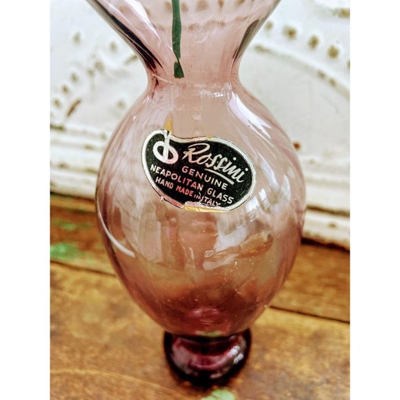 Vintage Rosssini Italian Art Glass Vase Purple - Picture 3 of 8